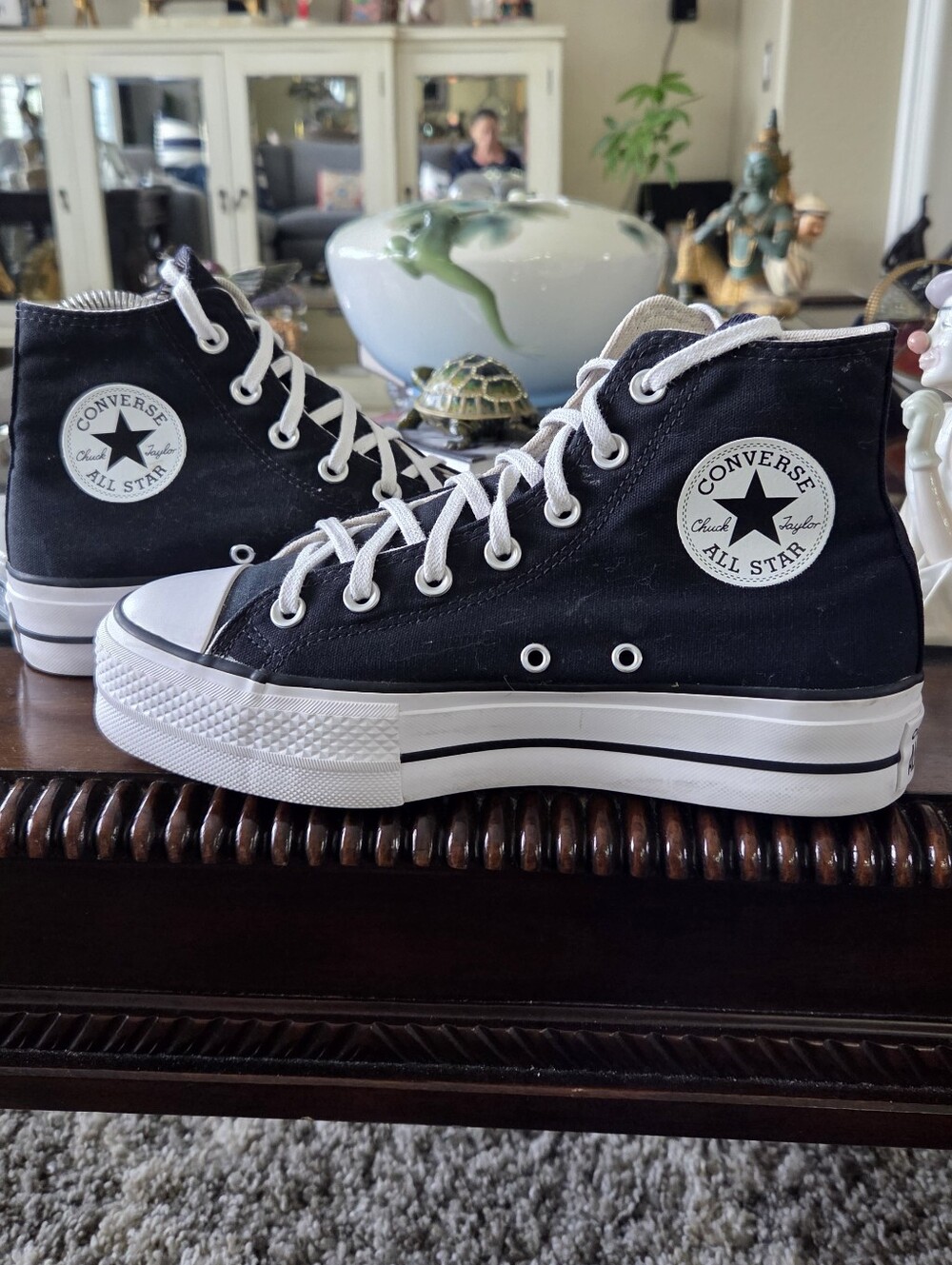Converse Black High-Top Chuck Taylor All Star Platform  Sneakers